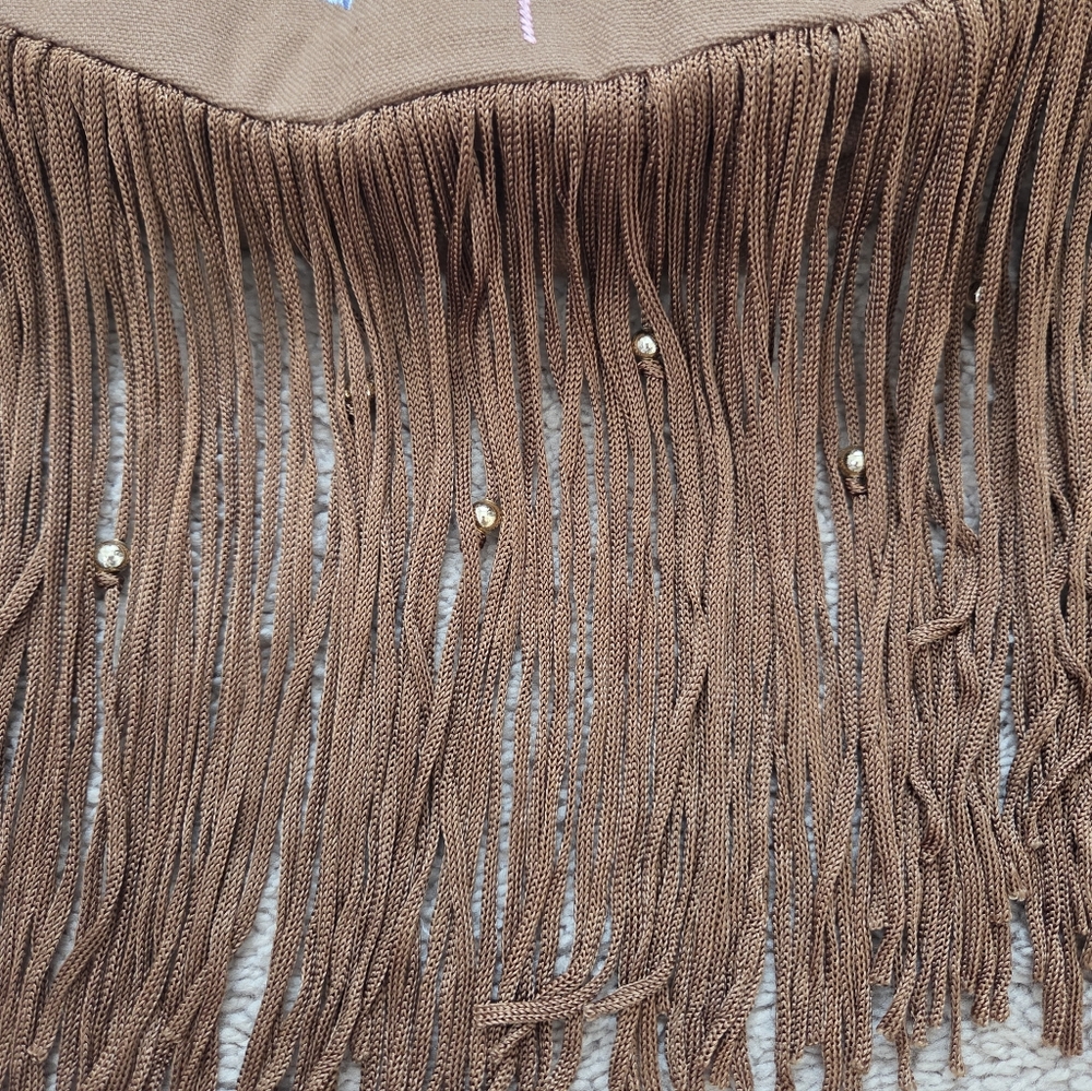 Nwt! La Bellum By Hillary Scott Embroidered Beaded Fringe Bag - Picture 3 of 6